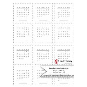 kalendaria - puste kwadratowe proste - PNG+PDF